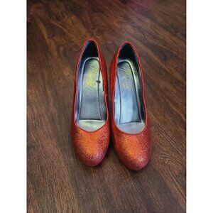 Red Glitter high heels Beacon size 7 1/2 NWOT